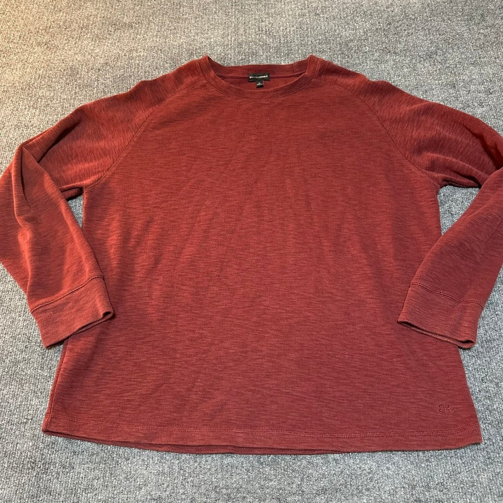 Banana Republic Mens XL Burgundy Red Slub Knit Raglan Long Sleeve Crewneck Top